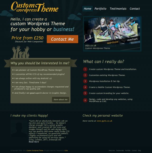 Custom Wordpress Theme screenshot