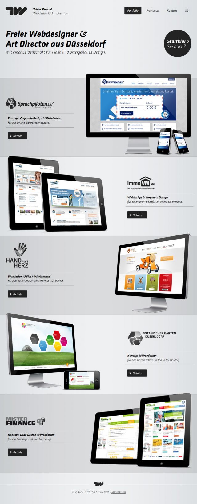 Tobias Wenzel Webdesign & Art  screenshot