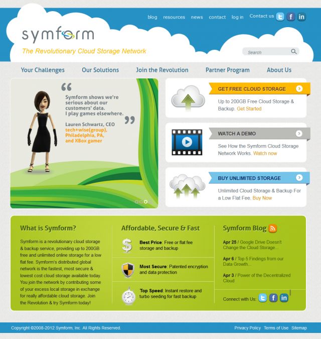 Symform  free cloud storage screenshot
