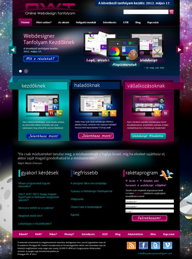 Webdesign Tanfolyam screenshot