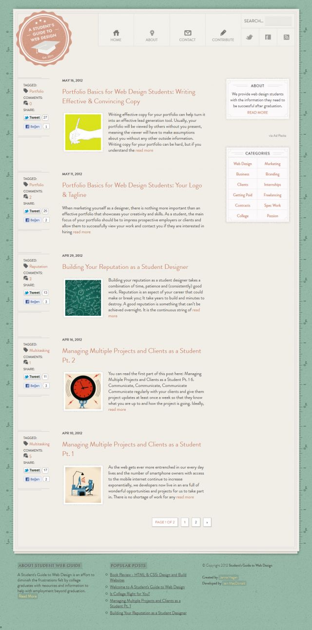 Student Guide to Web Design screenshot