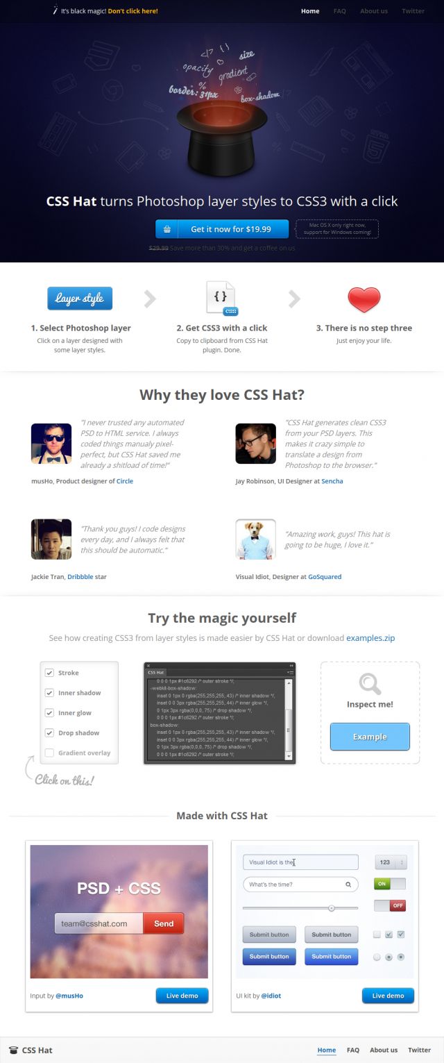 CSS Hat screenshot