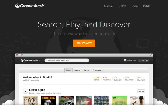 New Grooveshark screenshot