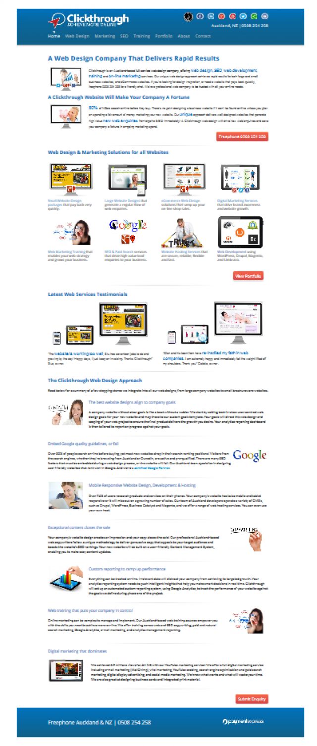Clickthrough Website Design screenshot