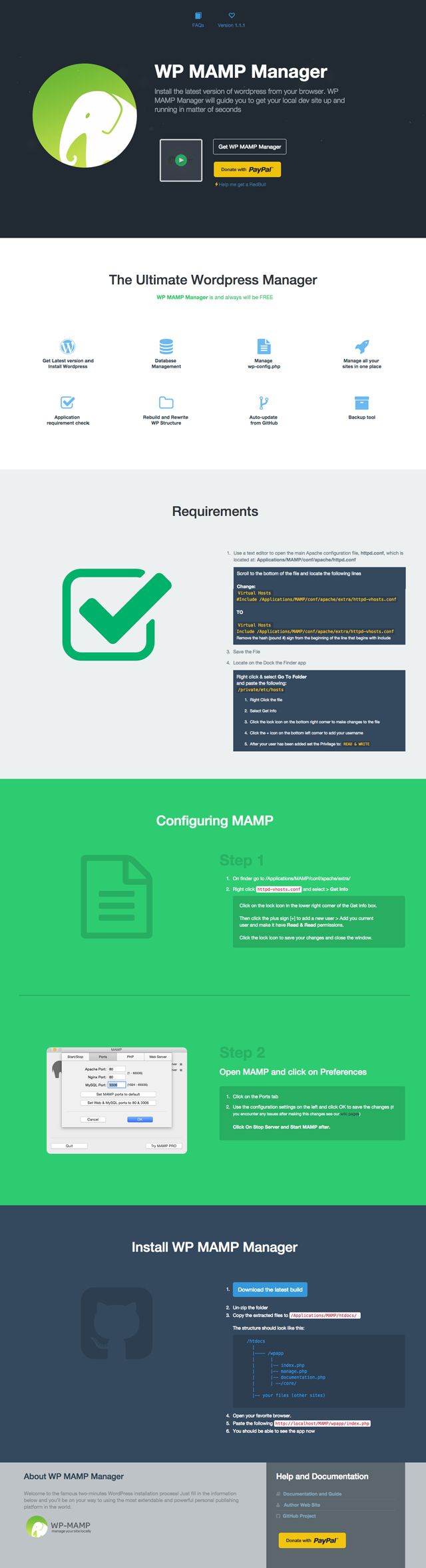 WP MAMP Manager screenshot