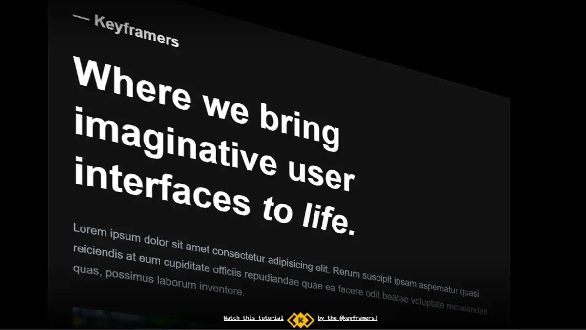 CSS Animation Examples - Cinematic Animation example : CSS Mix