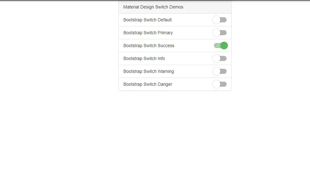 Bootstrap Toggle Switches - Bootstrap Material Design Switch example ...