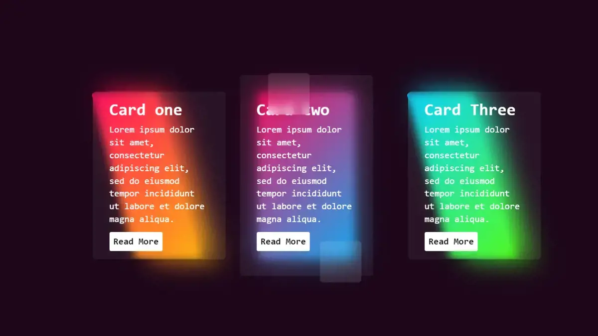 CSS Card Hover Effects - Glowing Gradient Glassmorphism Card example ...