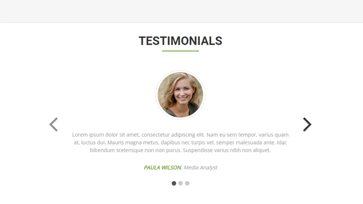 Bootstrap Testimonial Carousel screenshot