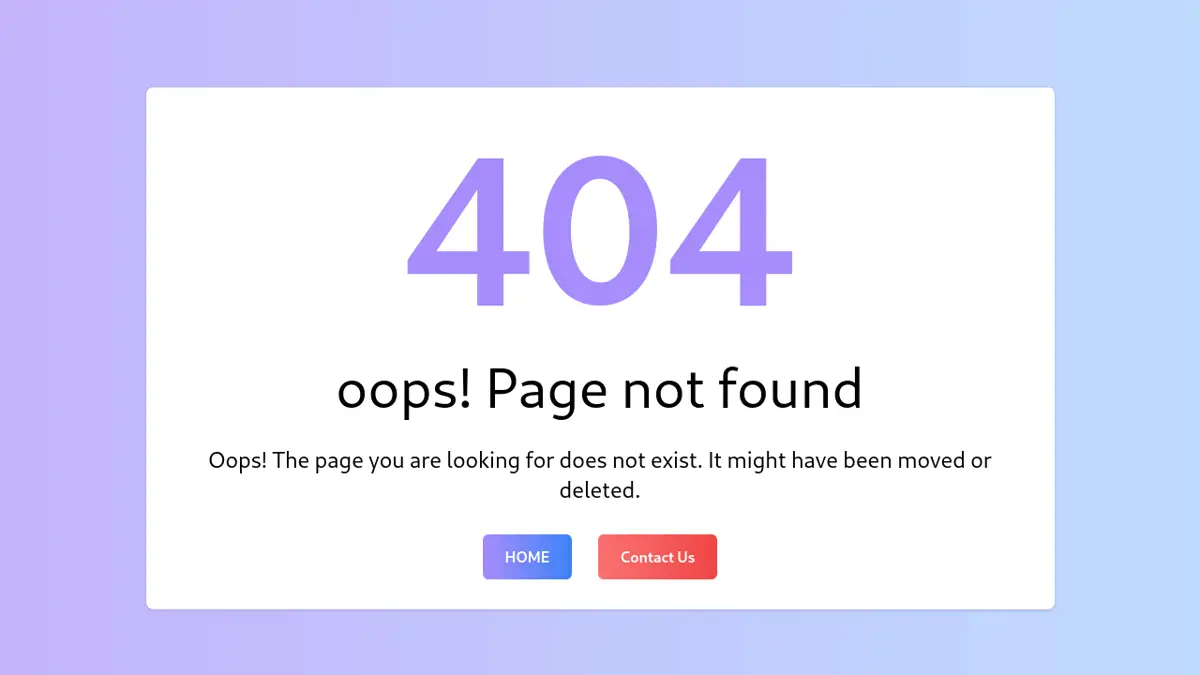 404 Error Page Design In Tailwind Css screenshot