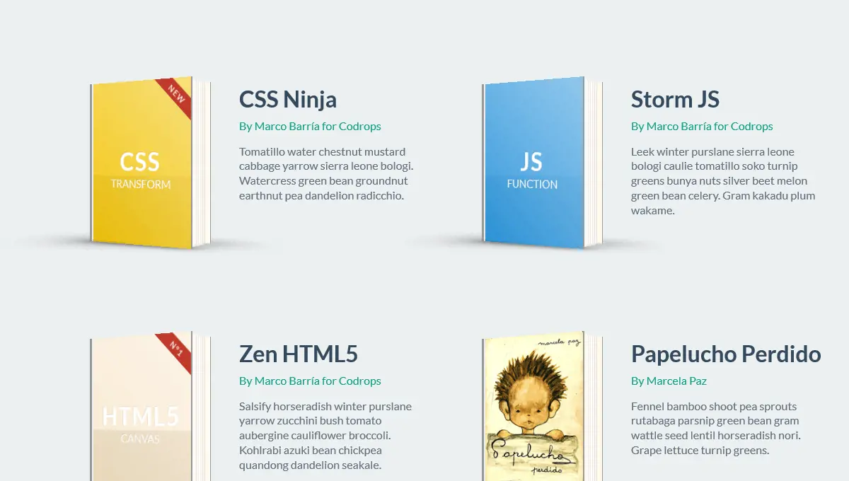 Animated Books With Css 3D Transforms screenshot