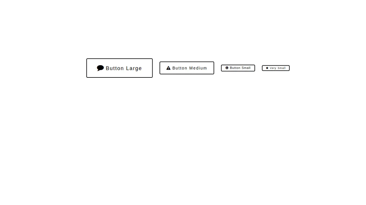 Bootstrap 4 Awesome Different Size Button With Font Awesome screenshot