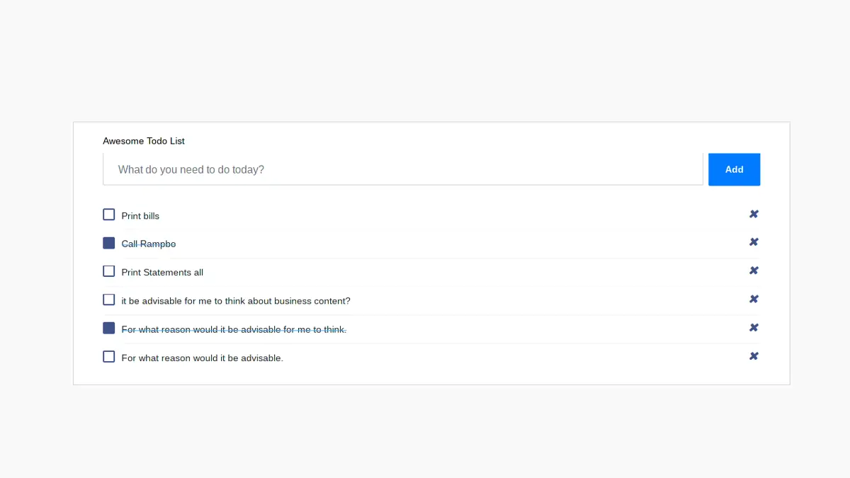 Bootstrap 4 Awesome Todo List Template screenshot