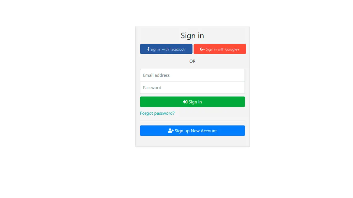Bootstrap 4 Login, Register Form. Mobile screenshot