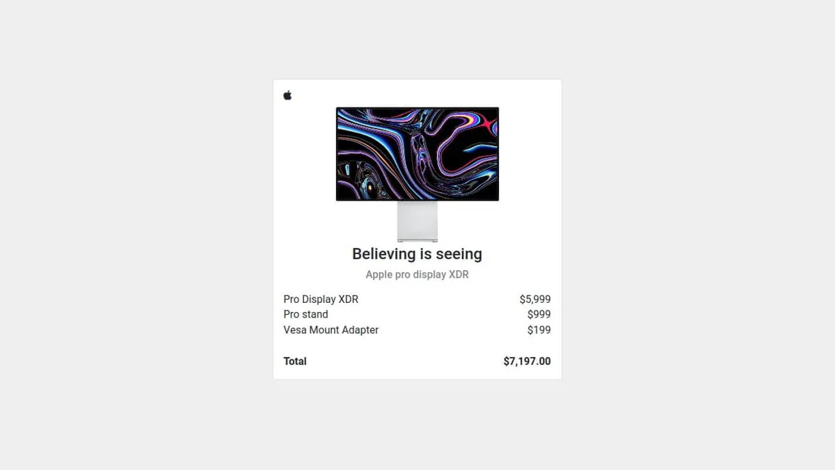 Bootstrap 4 Product Invoice Card screenshot