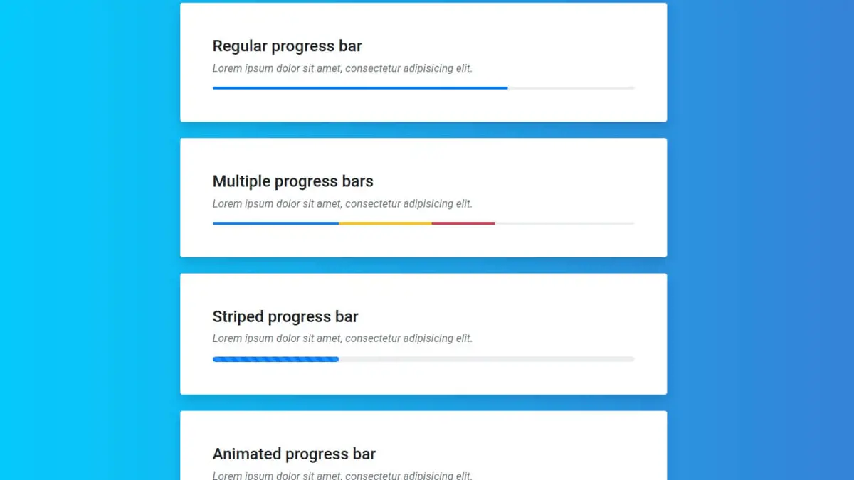 Bootstrap 4 Progress Bar screenshot