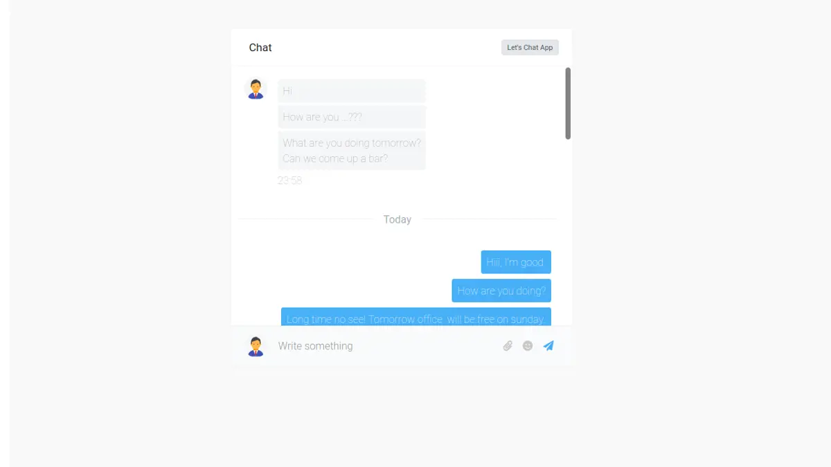 Bootstrap 4 Simple Chat Application screenshot