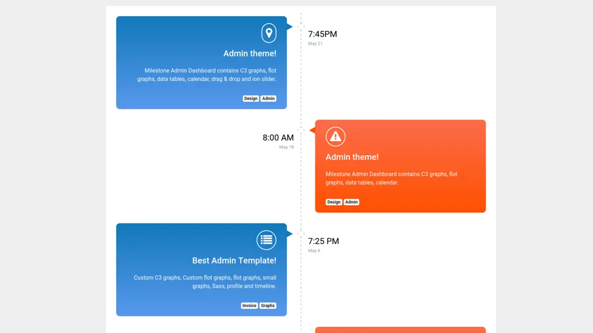 Bootstrap 4 Timeline Color Row screenshot