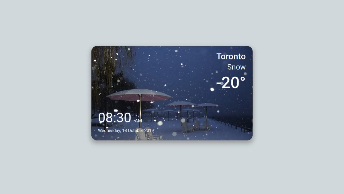 Bootstrap 4 Weather Widget screenshot