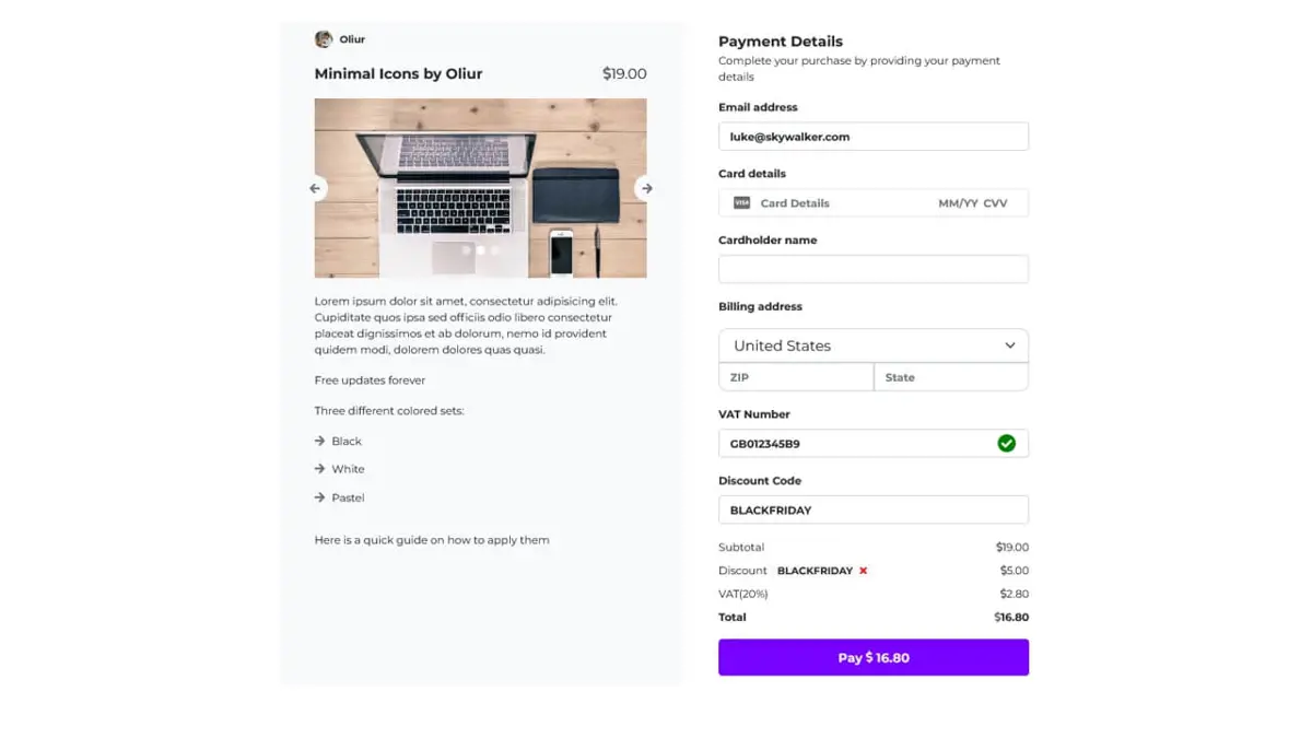 Bootstrap 5 Animated Payment Page screenshot