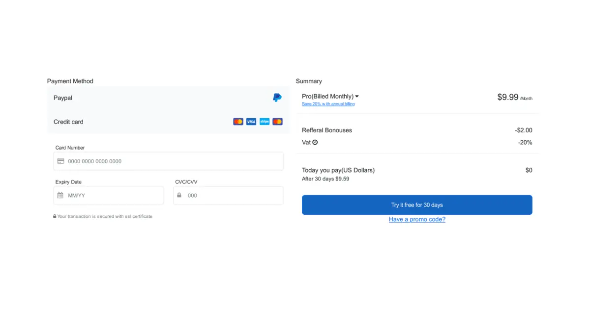 Bootstrap 5 Collapsible Credit Card Payment screenshot