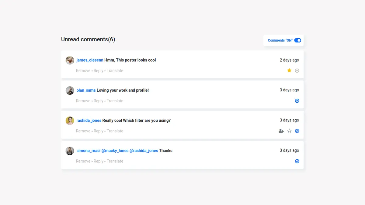 Bootstrap 5 Comments List screenshot