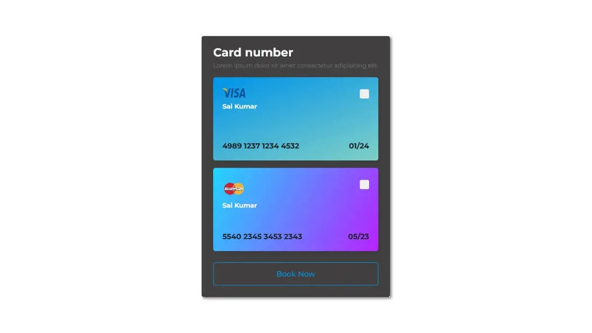 Bootstrap 5 Credit Card Payment Form screenshot