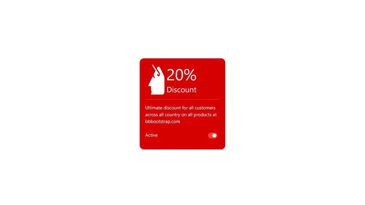 Bootstrap 5 Discount Coupon With Toggle Button screenshot