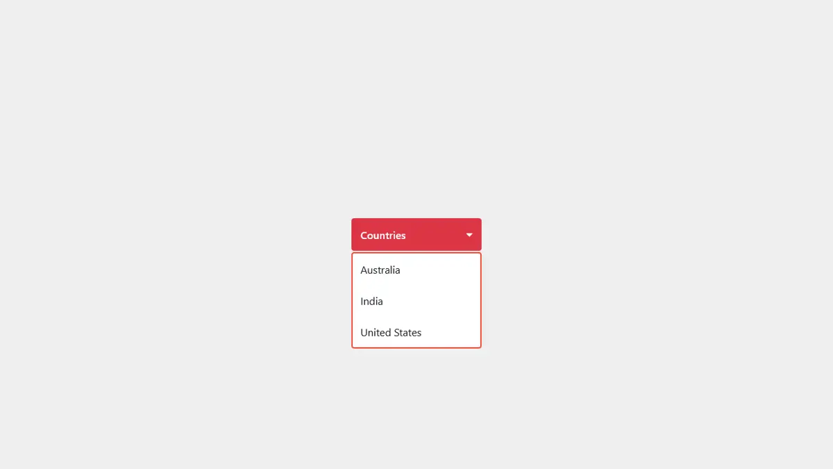Bootstrap 5 Dropdown Select Option screenshot