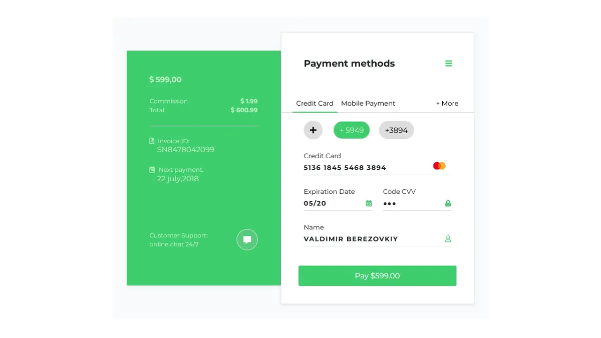 Bootstrap 5 Payment Form screenshot