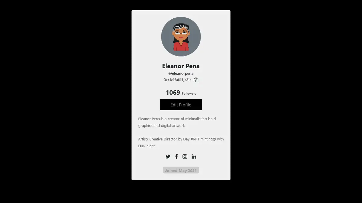 Bootstrap 5 Profile Card screenshot