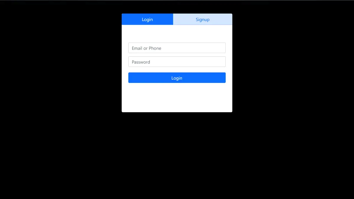 Bootstrap 5 Simple Tabbed Login Register Form screenshot