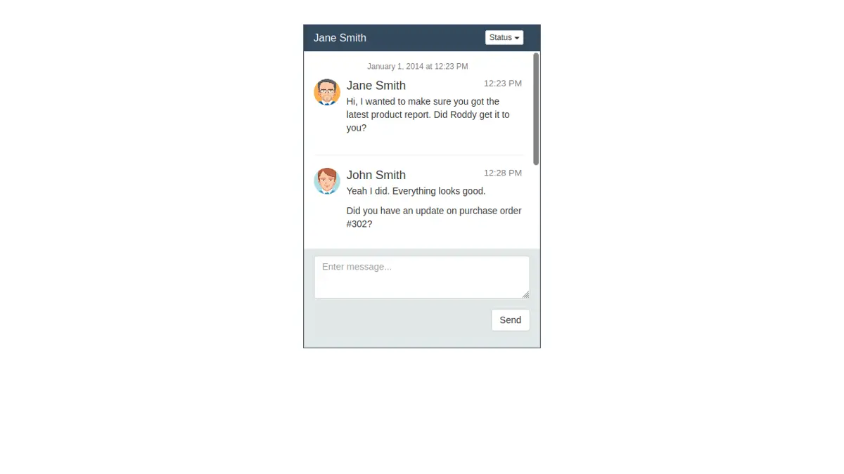 Bootstrap Chat Box screenshot