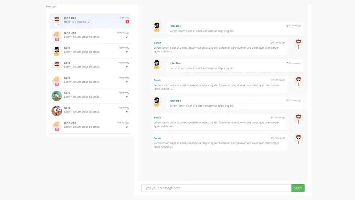Bootstrap Chat Room screenshot