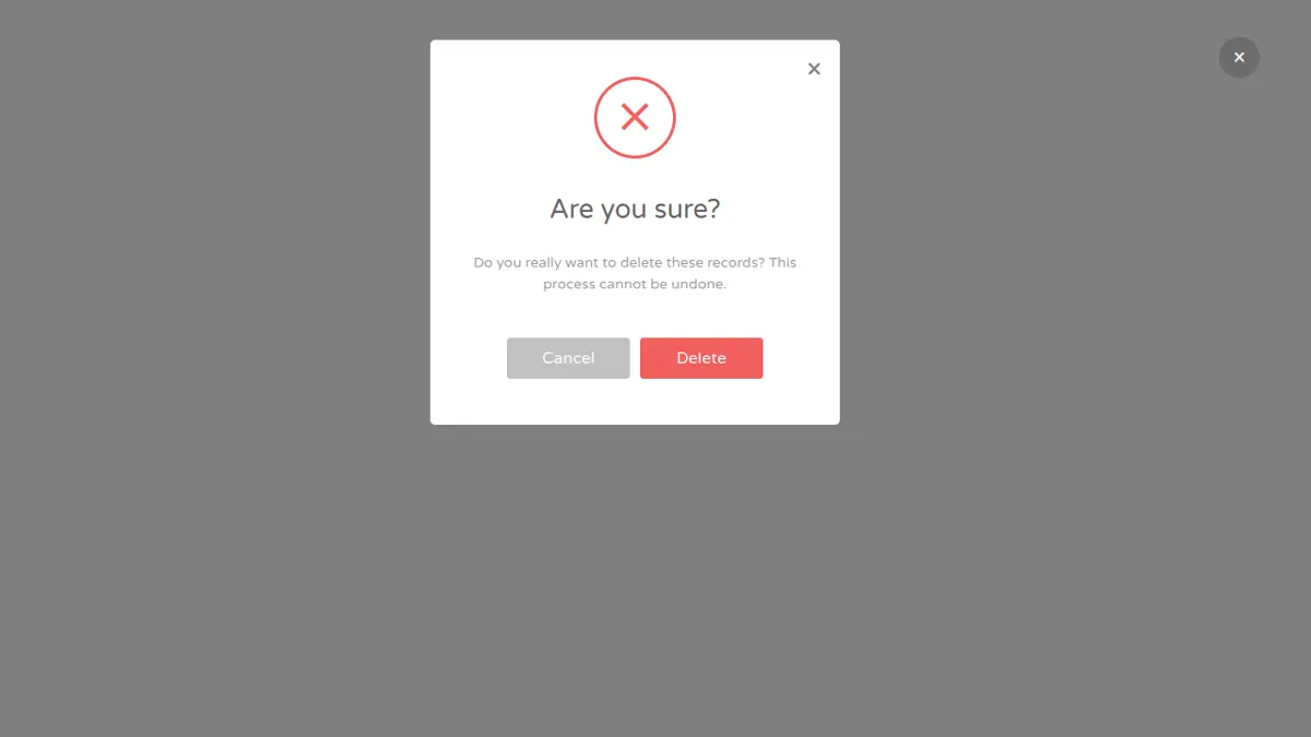 Bootstrap Delete Confirmation Modal screenshot