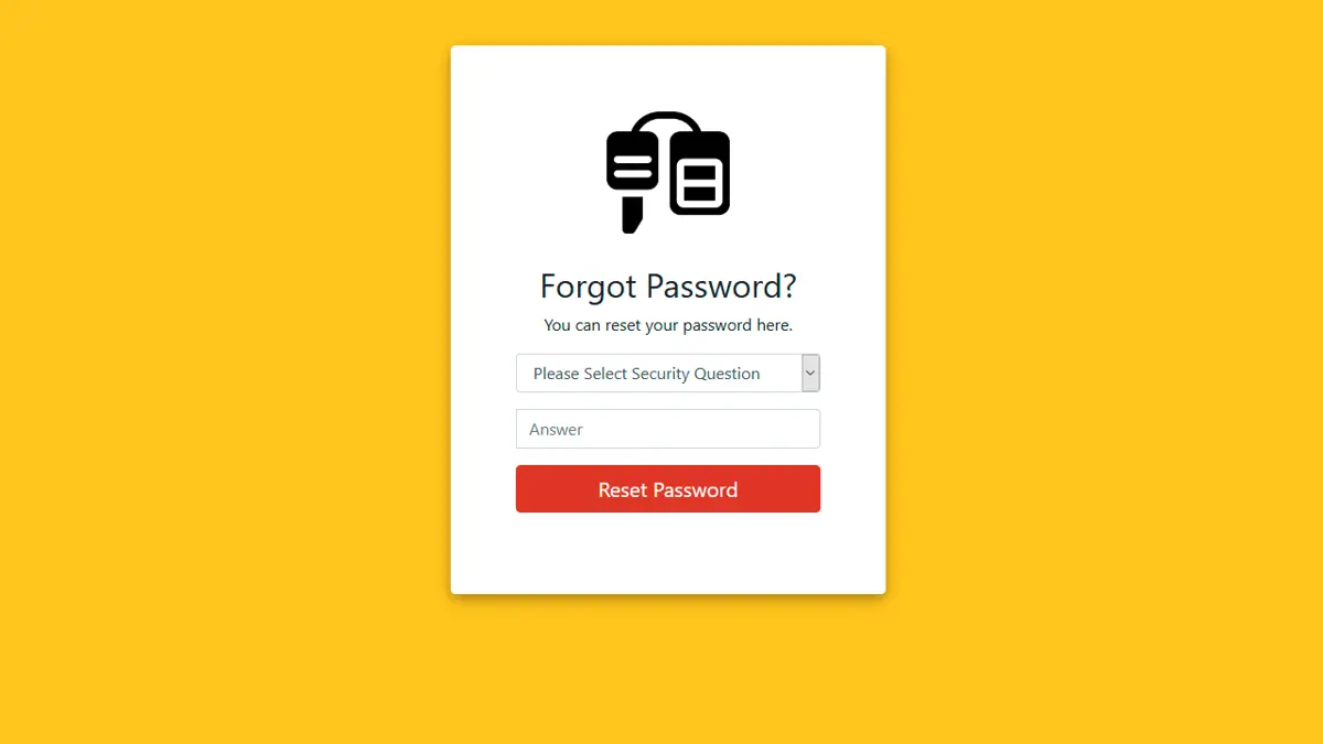 Bootstrap Forget Password Form screenshot