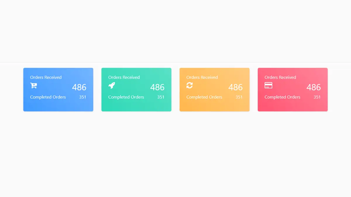 Bootstrap Gradients Dashboard Cards screenshot