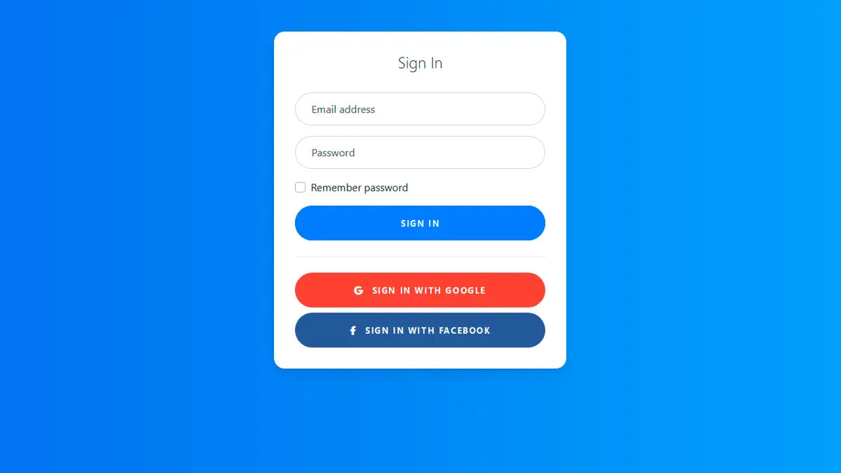 Bootstrap Login Screen With Floating Labels screenshot