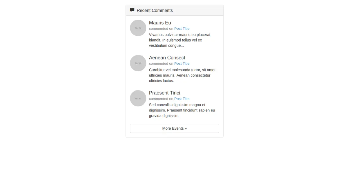 Bootstrap Recent Comments Widget screenshot