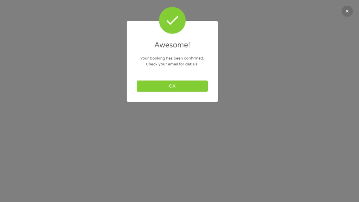 Bootstrap Simple Success Confirmation Popup screenshot
