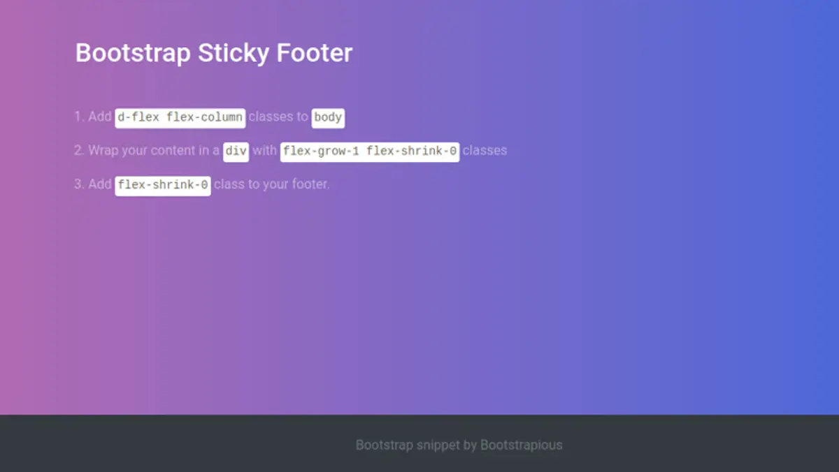 Bootstrap Sticky Footer screenshot