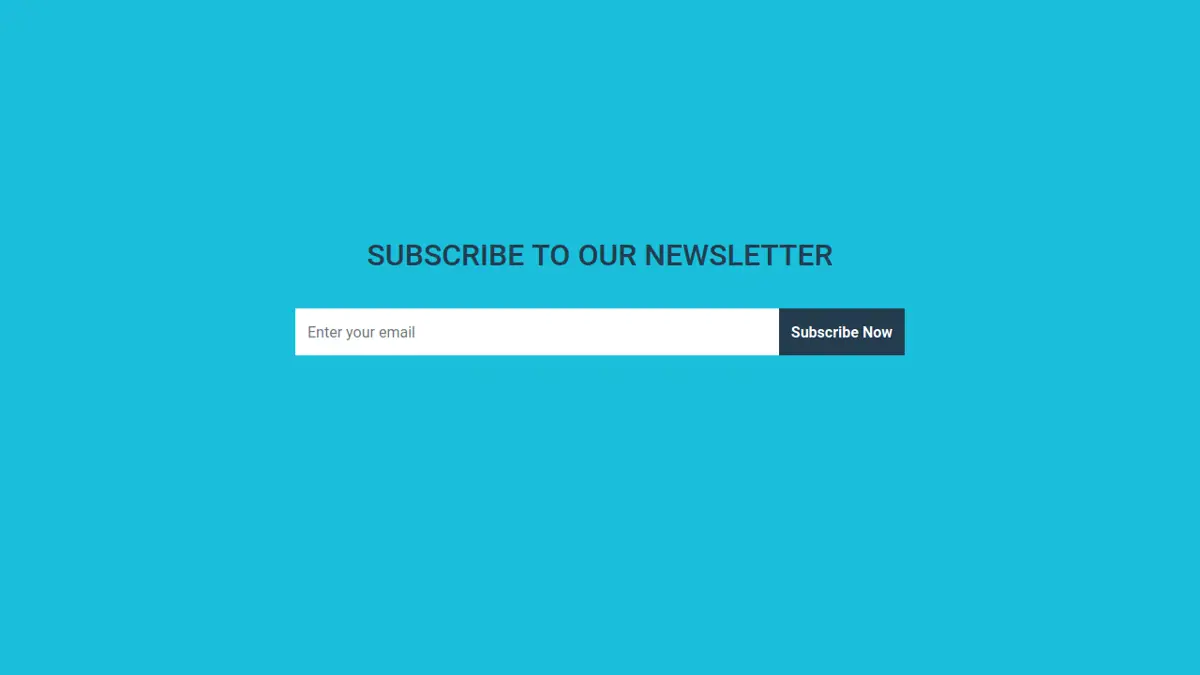 Bootstrap Subscribe Newsletter Form screenshot