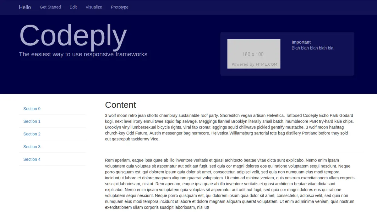 Bootstrap Template Fixed Sidebar And Header screenshot