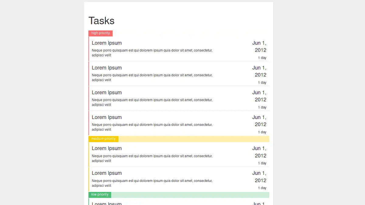 Bootstrap To-Do Tasks screenshot