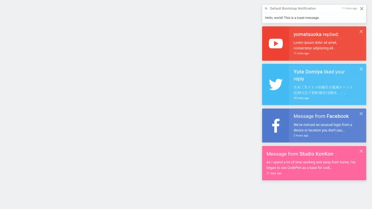 Bootstrap Notifications - Bootstrap Toast Notifications example : CSS Mix