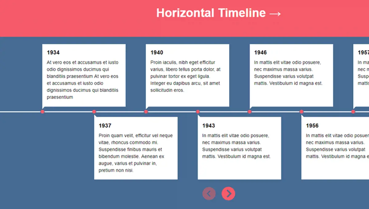 Building A Horizontal Timeline With Css And Javascript screenshot
