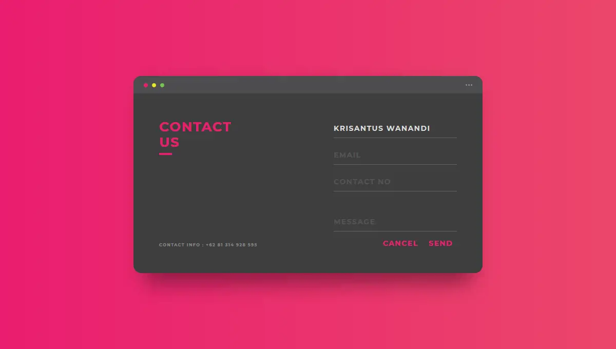 CSS Contact Forms - Contact Us Form example : CSS Mix