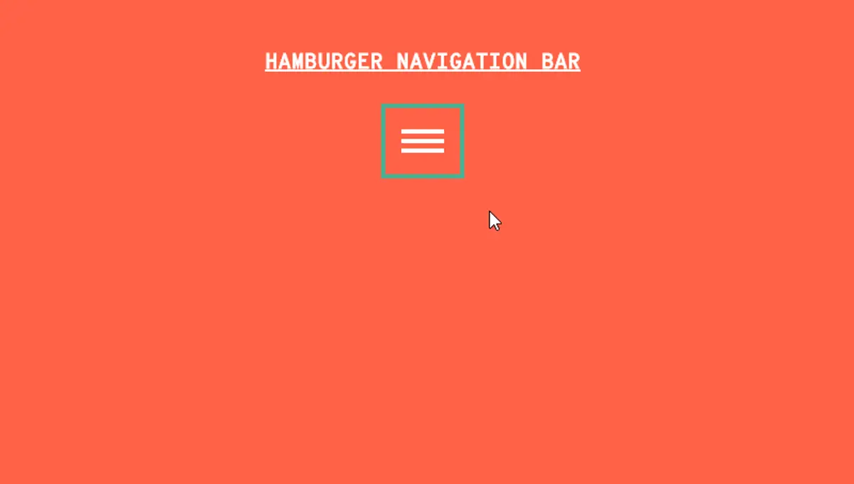 Creating Hamburger Navigation Bar Using Html And Css screenshot