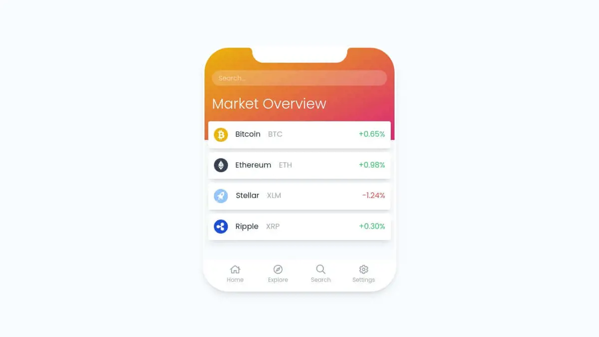 Crypto App Design screenshot