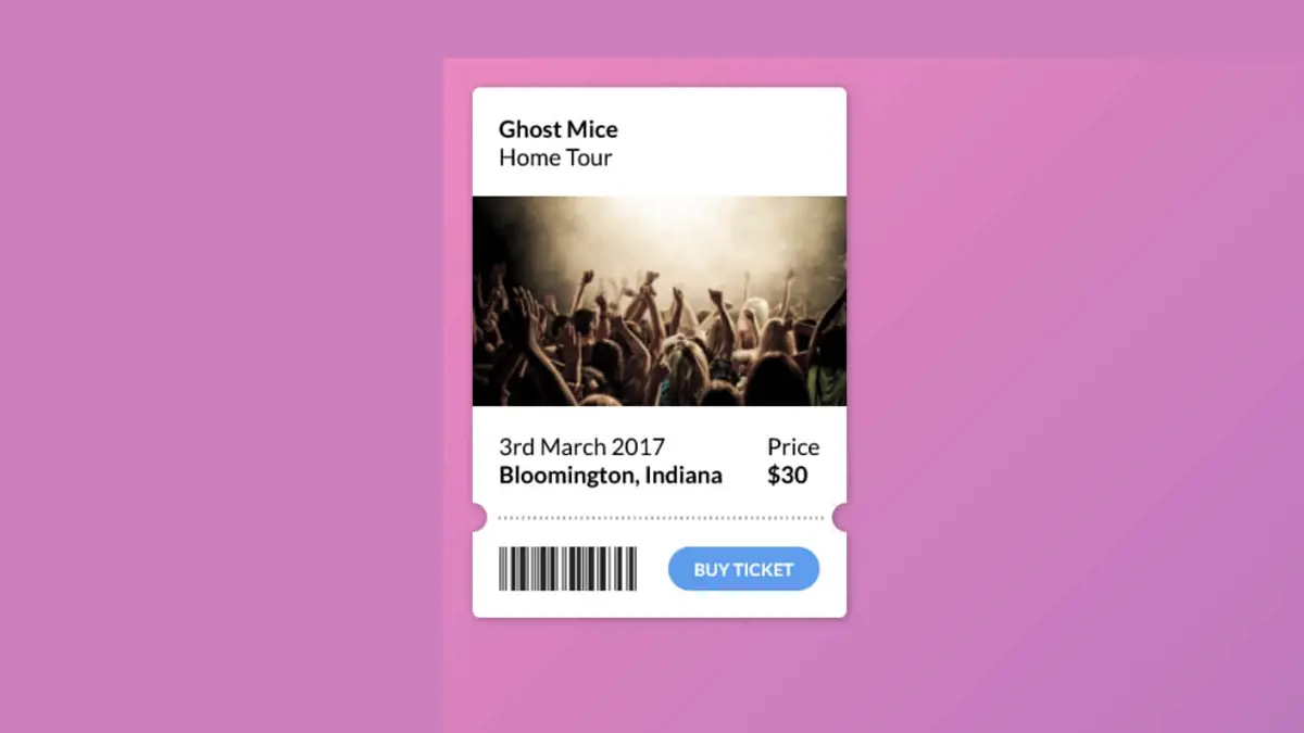CSS Tickets - Css Concert Ticket Purchase example : CSS Mix